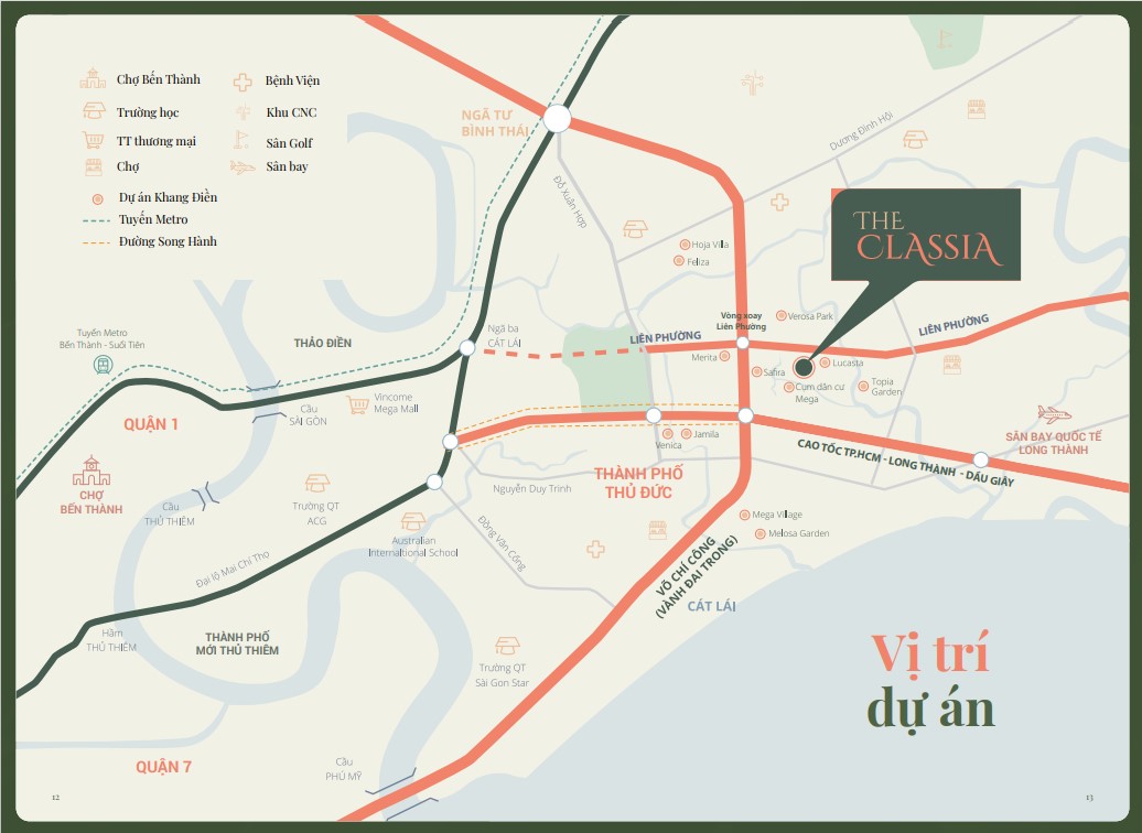 Vị trí dự án Classia Khang Điền