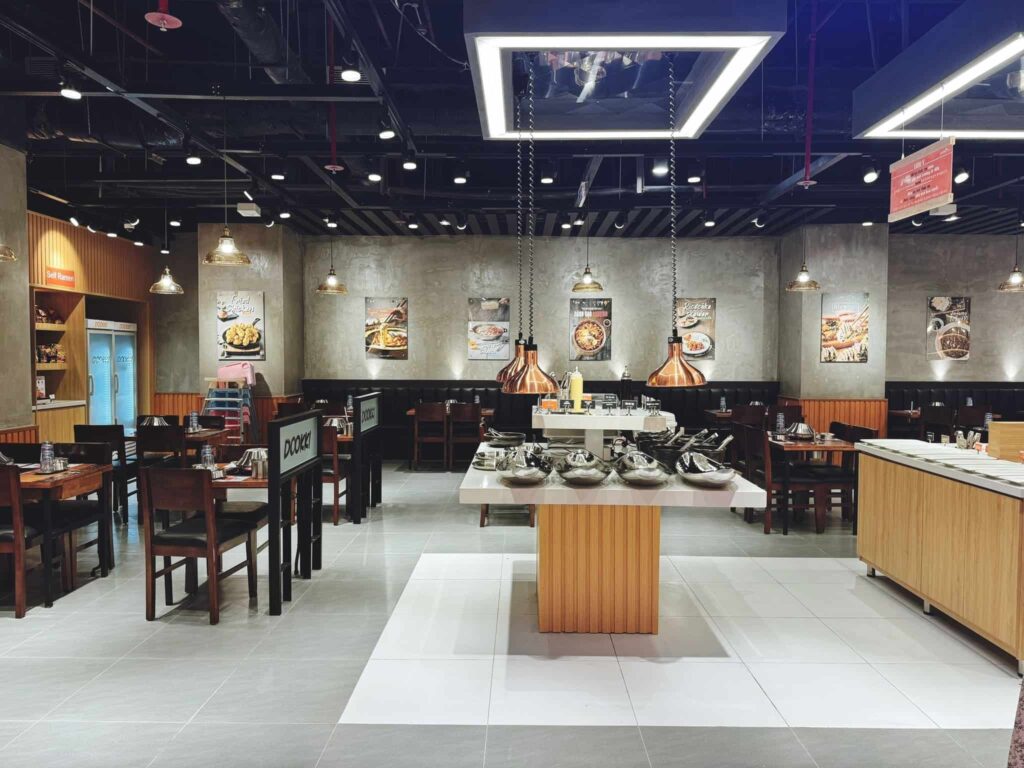 Quầy line buffet đa dạng tại Dookki